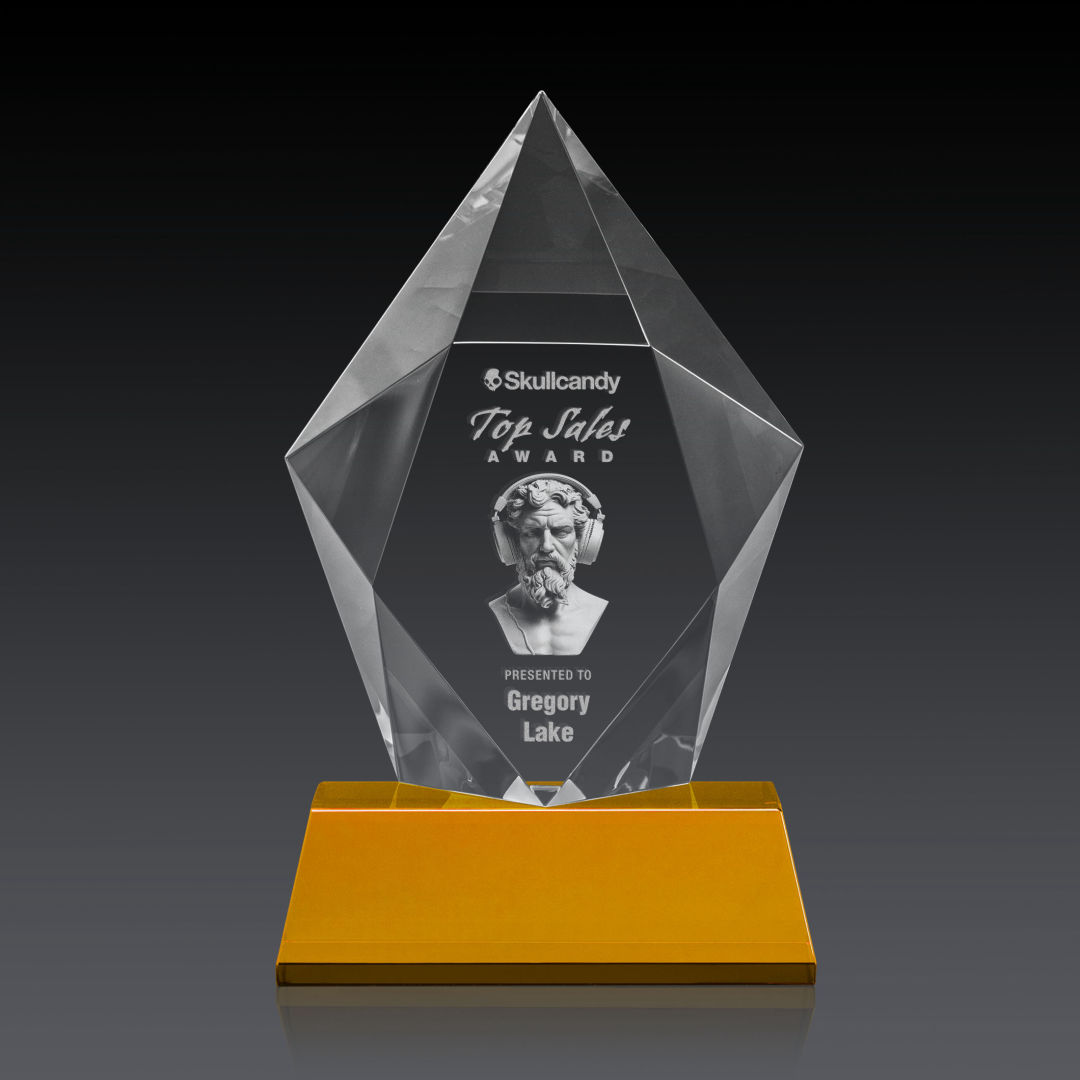 Devron 3D Award on Base - Amber 2