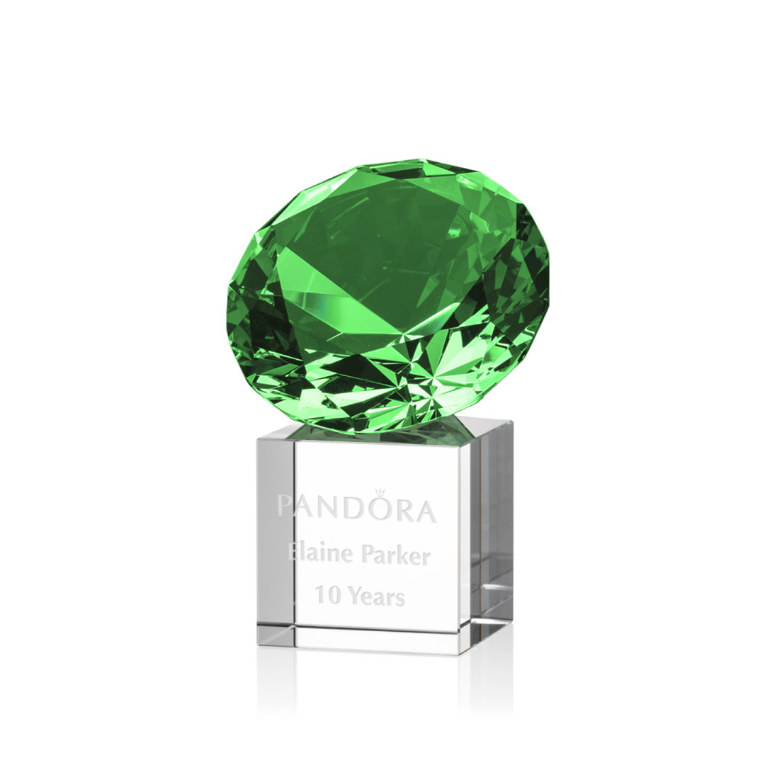 Gemstone Award on Cube - Emerald 3