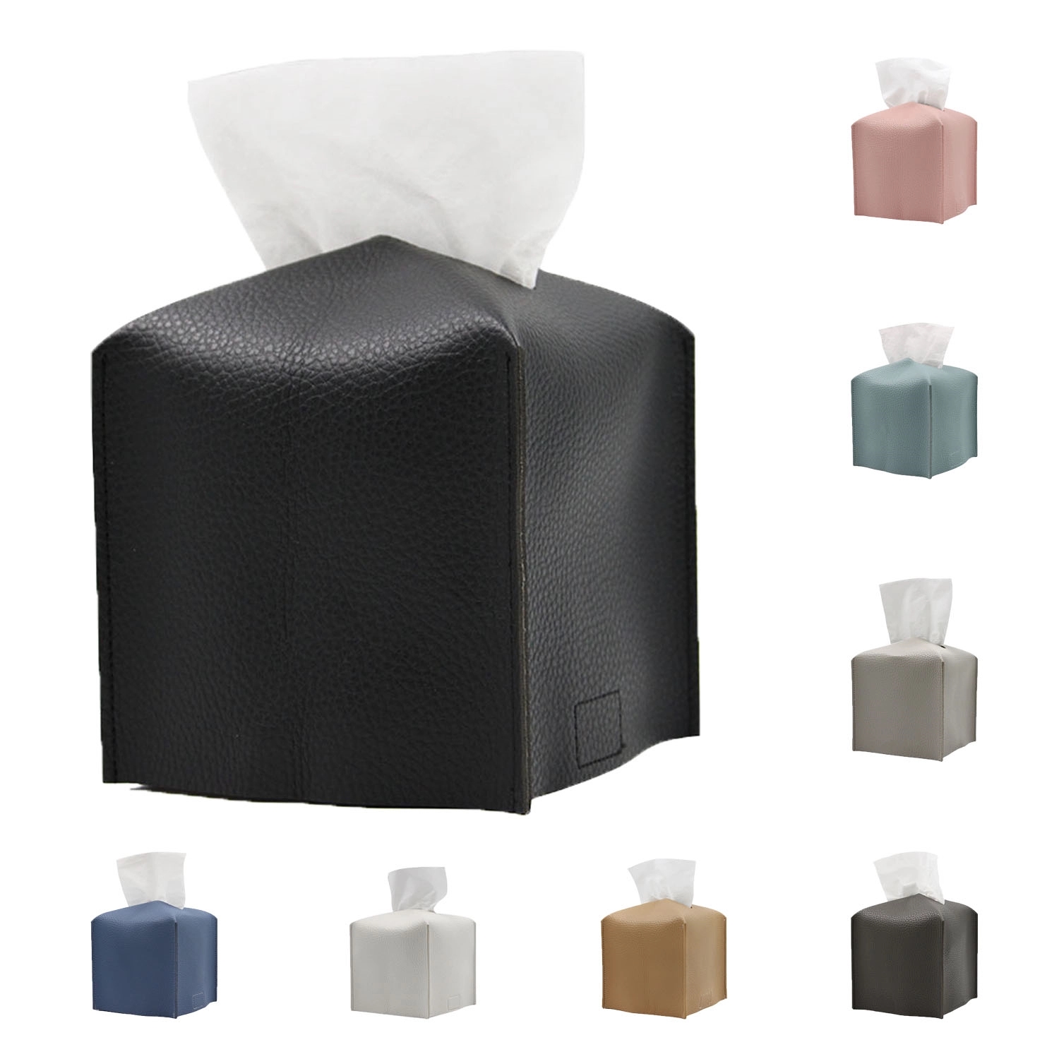 Pu Leather Cube Tissue Box 2