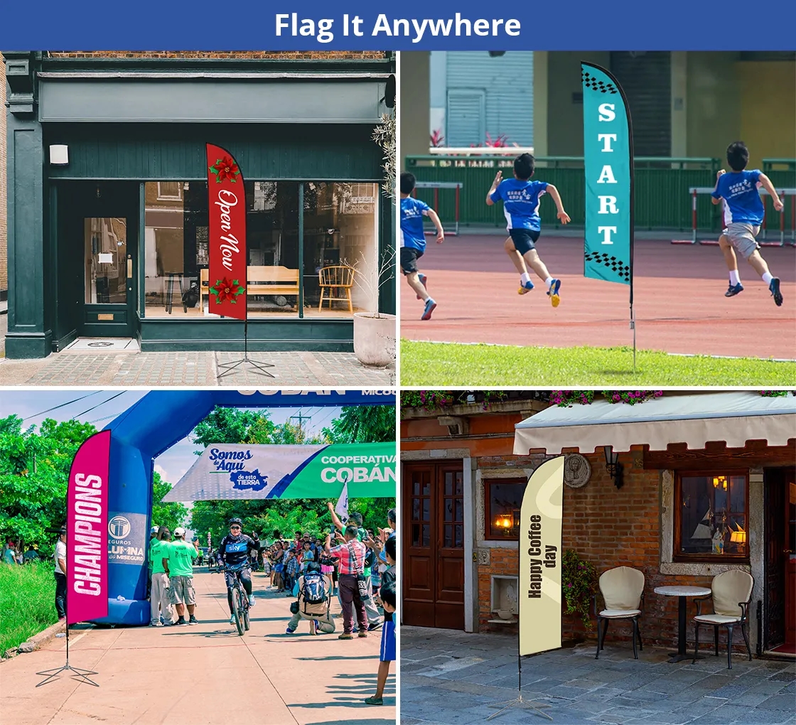 2.50ft x 15.42ft Blade Flag- Double side w/spike base 11