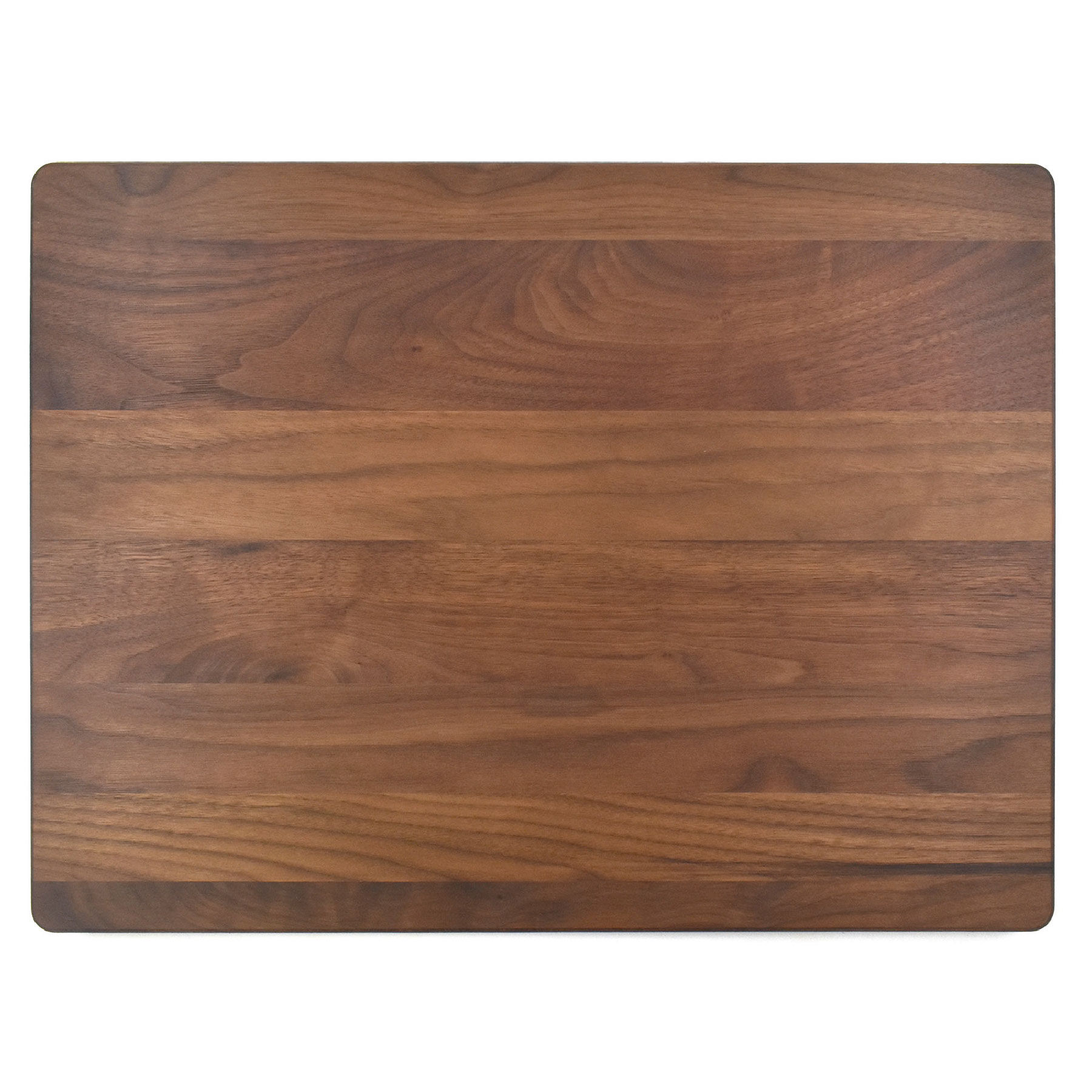 15" x 20" x 1 1/4" Walnut Rectangular Butcher Block with Juice Groove 2