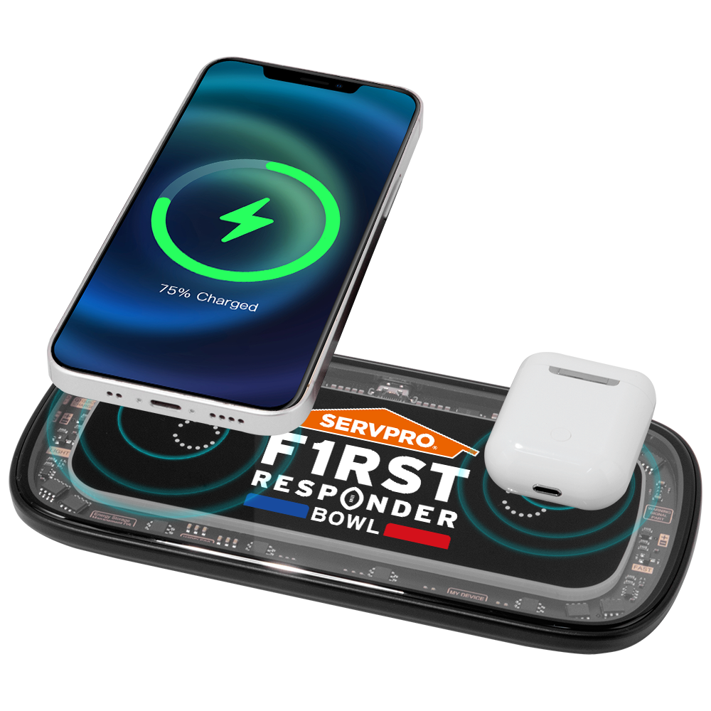 Roselle 2-in-1 Wireless Charger with Blue LED Ring 5