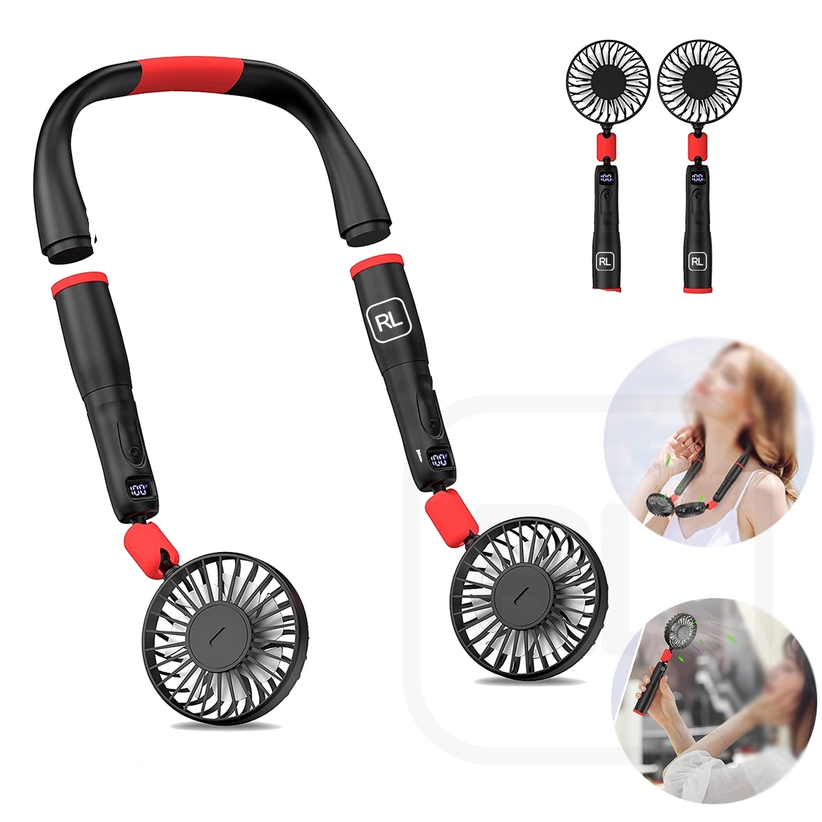 4000Mah 2 In 1 Neck And Handheld Fan 1