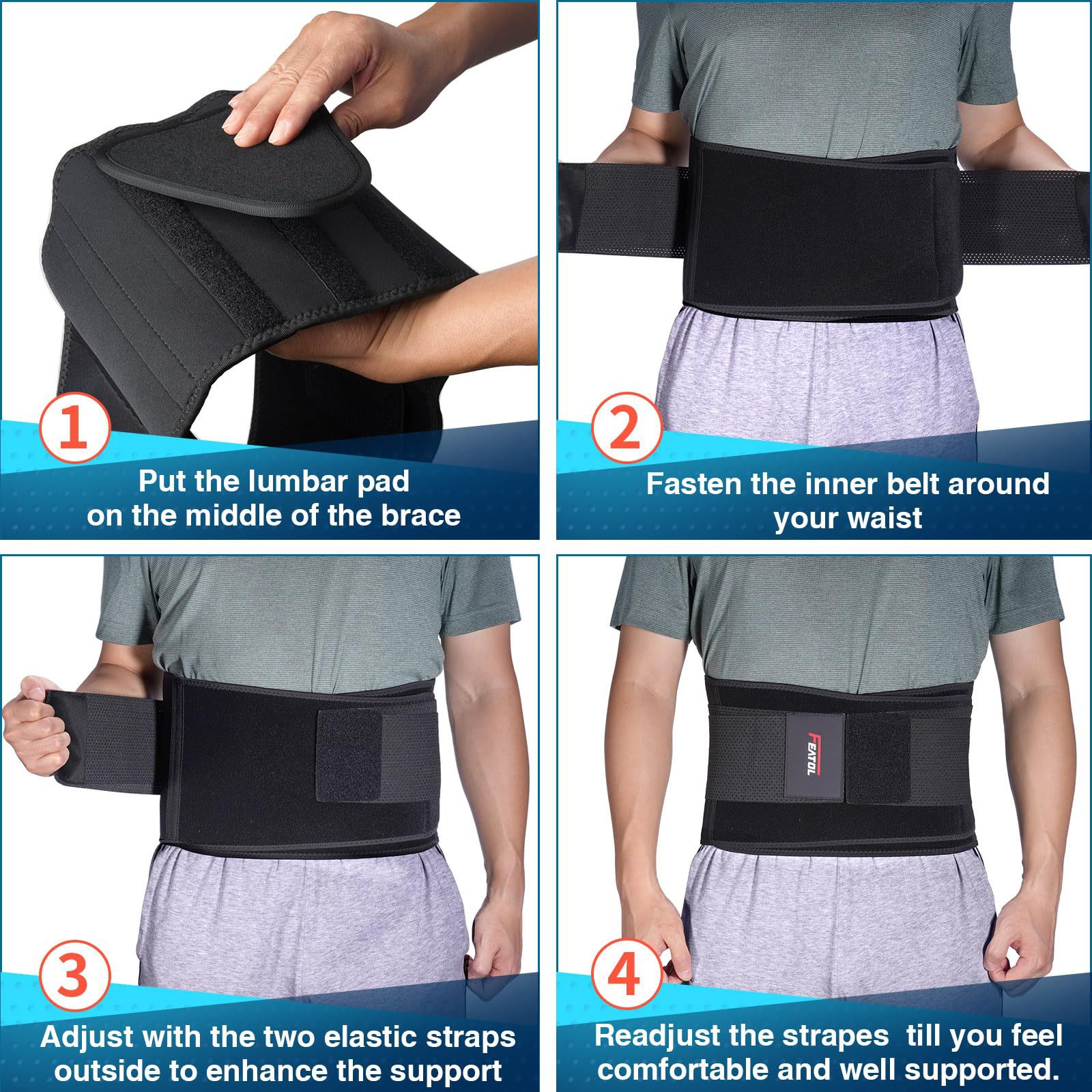 Back Brace Support Belt-Lumbar Support 12
