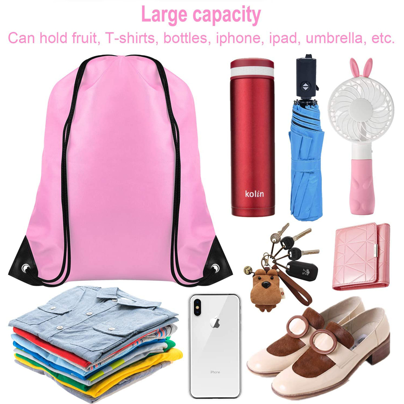 210D Polyester Drawstring Rope Bag--16.9"x13.4" 4