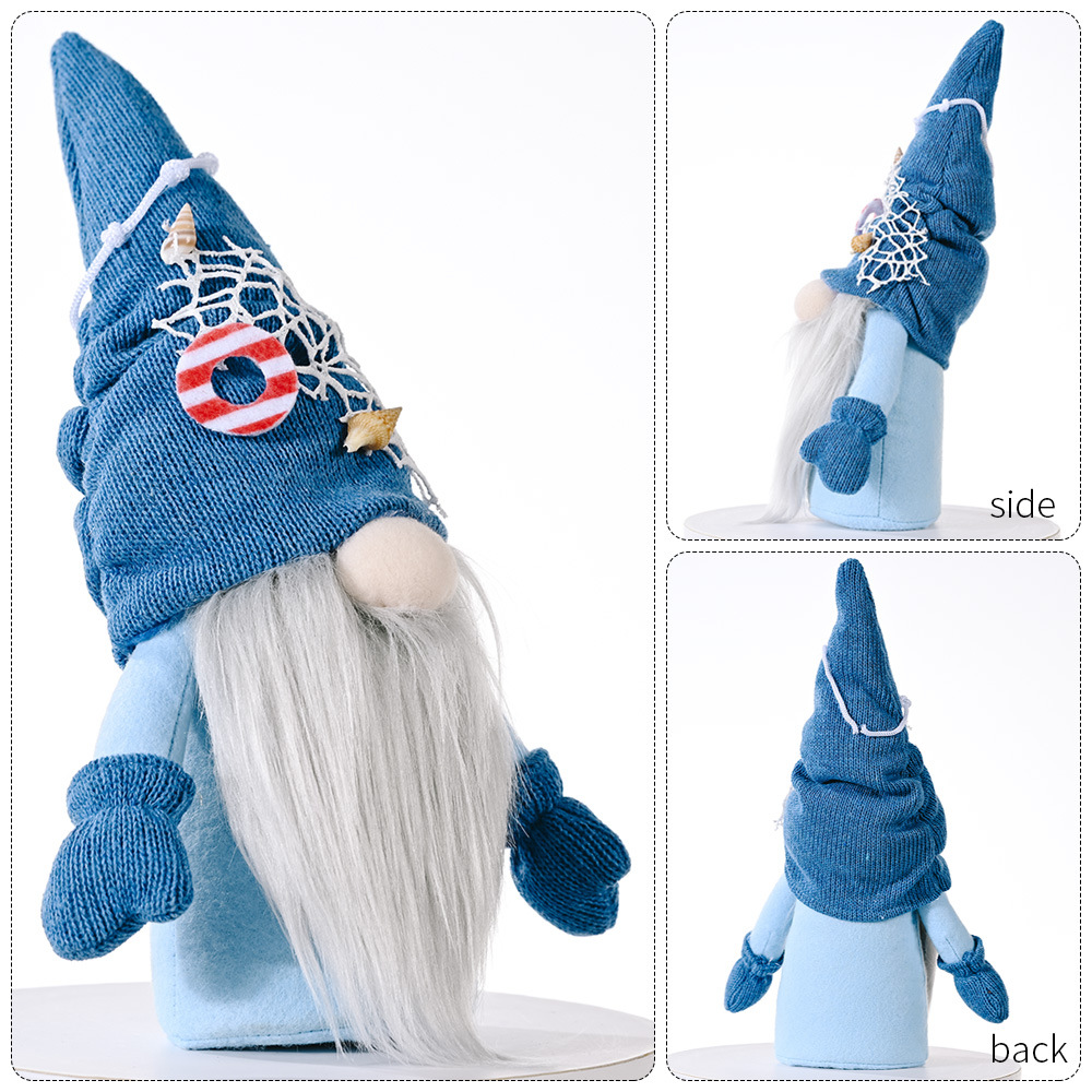 Deep Blue Plush faceless Nautical Gnome Elf Sea Sailor Dwarf 1