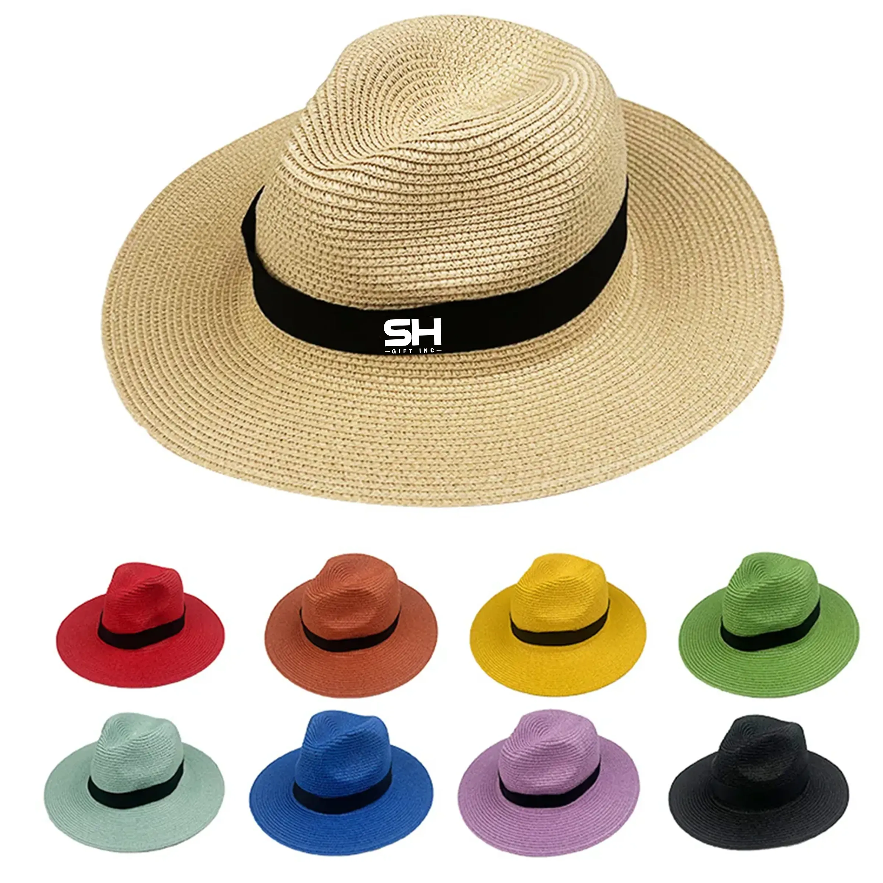 Straw Panama Travel Fedora Beach Sun Hat 4