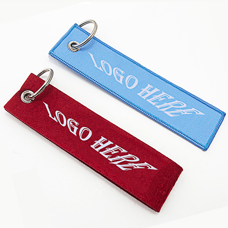 Embroidered woven key chain 1