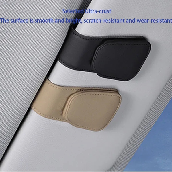 Magnetic Leather Car Sunglass Storage Clip 7