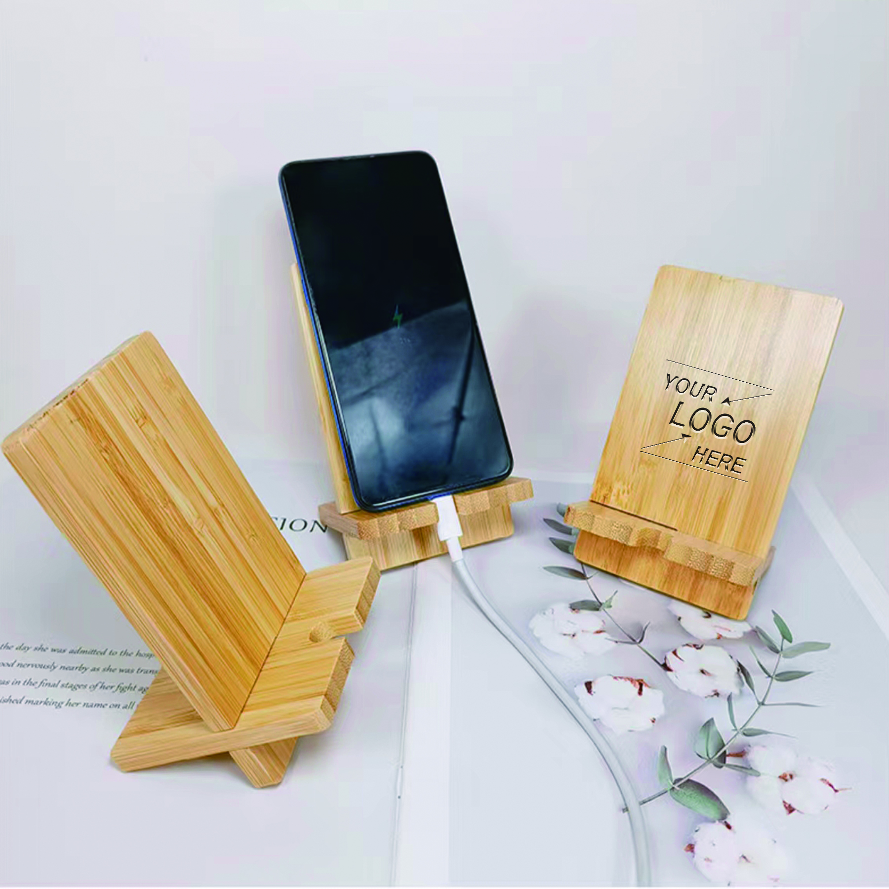 Bamboo Wood Phone Stand