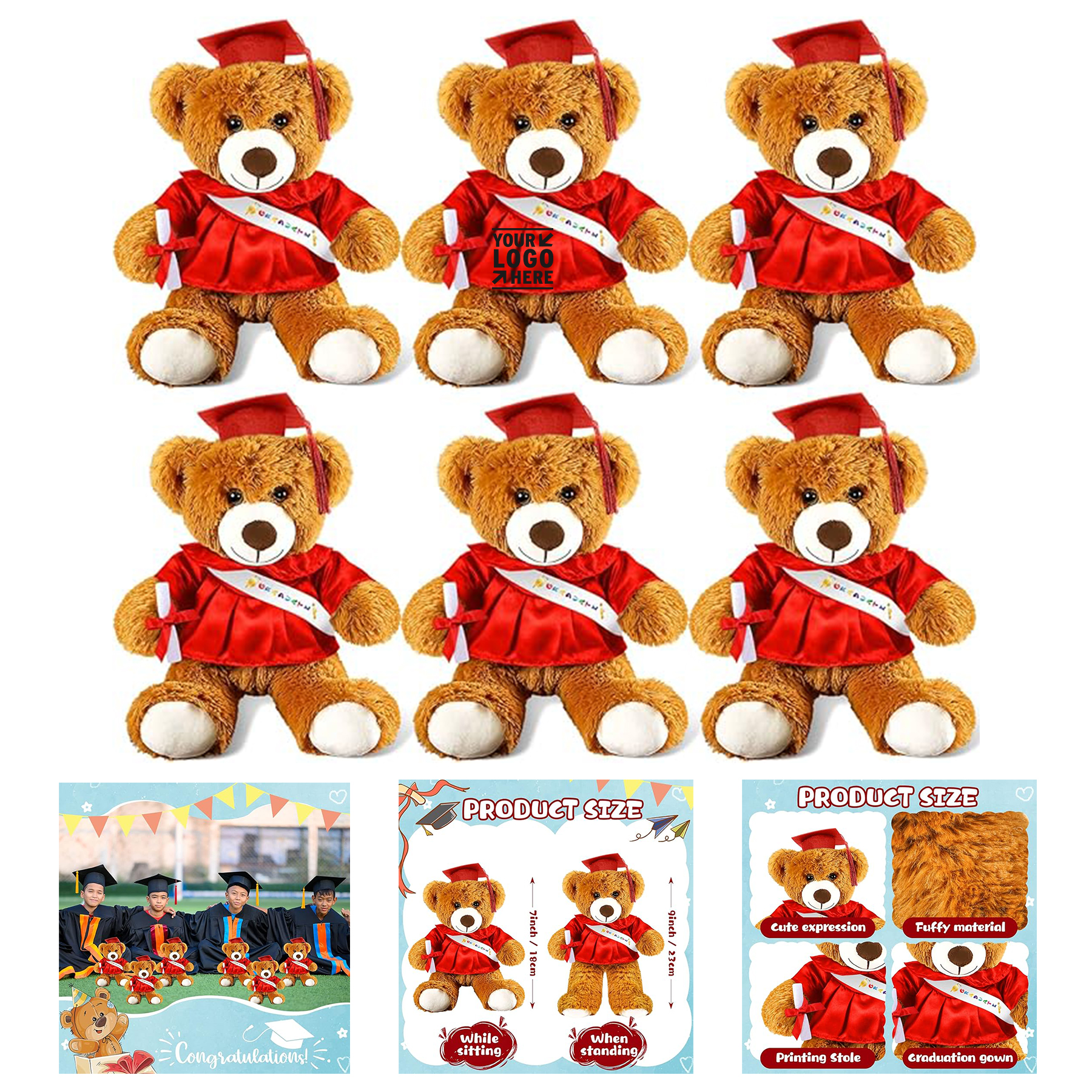Graduation Plush Bear Toy