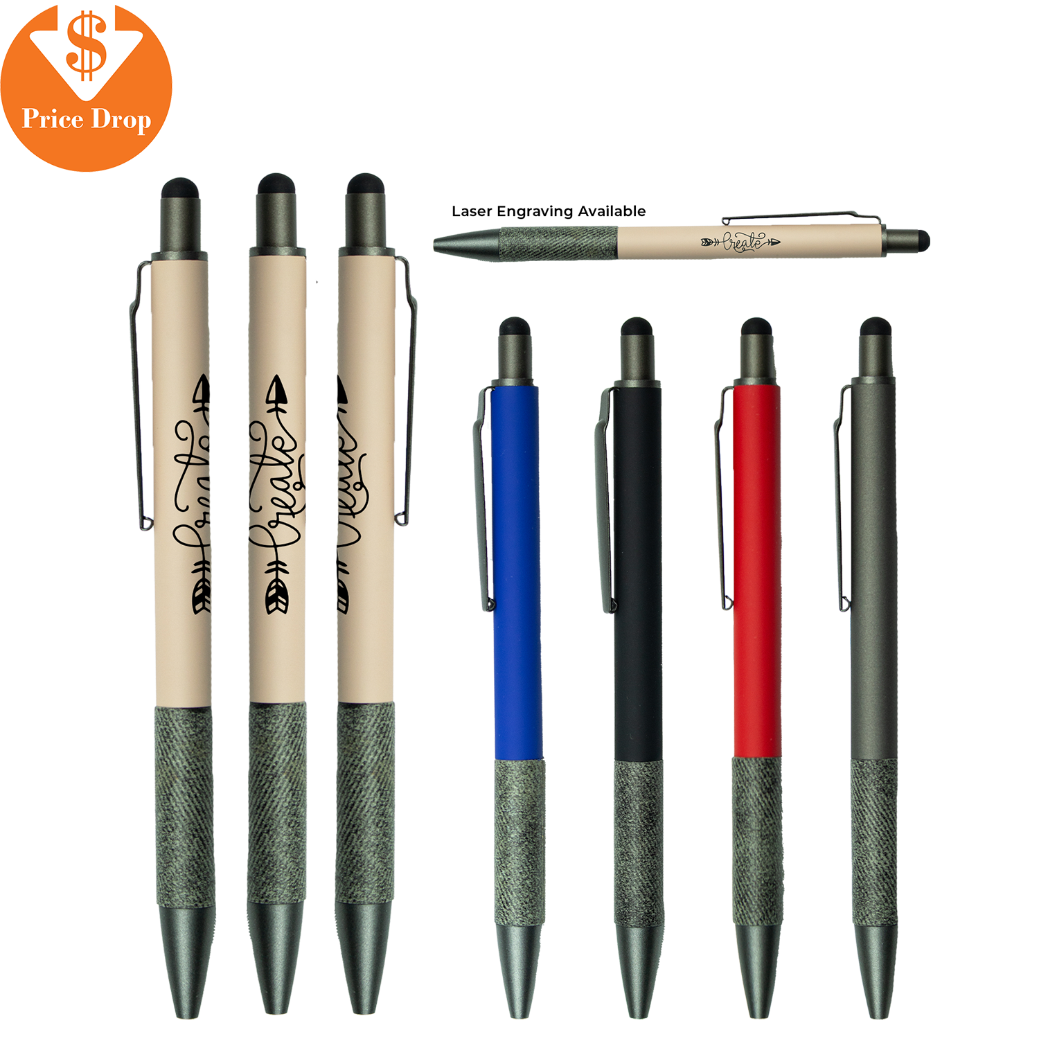 Soft Touch Aluminum Stylus Pen with Paper Grip 2
