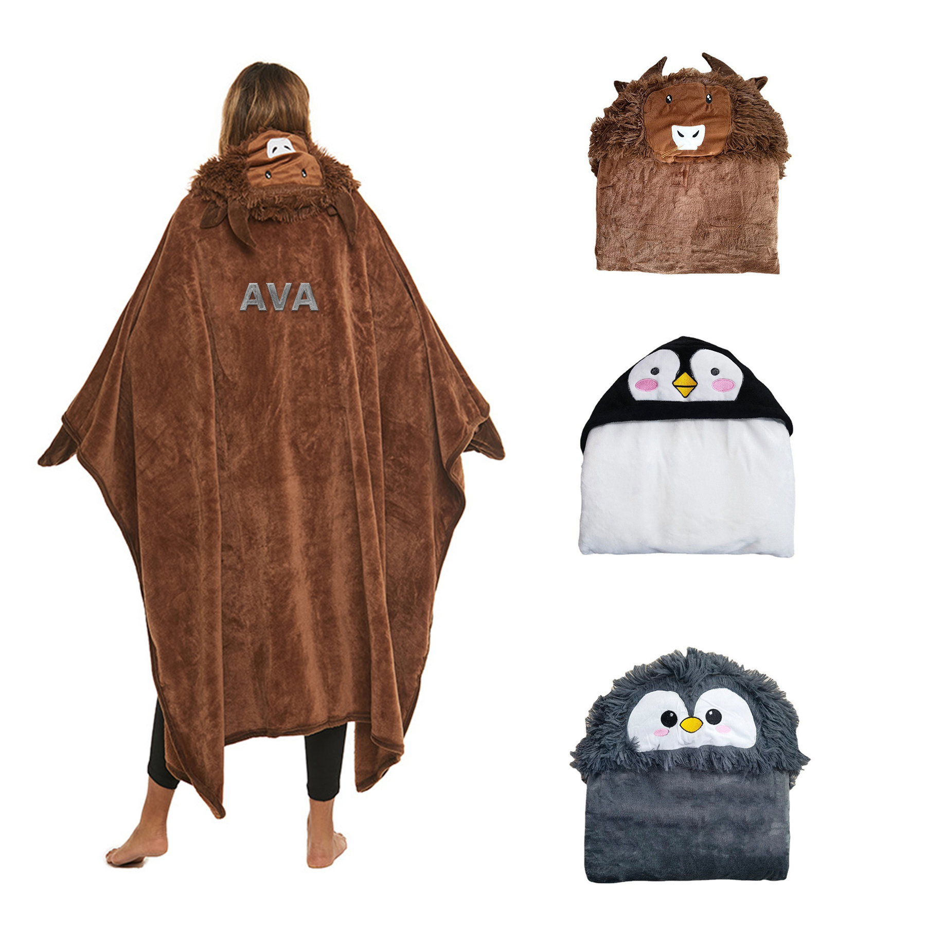 Animal Blanket Hooded Poncho 5