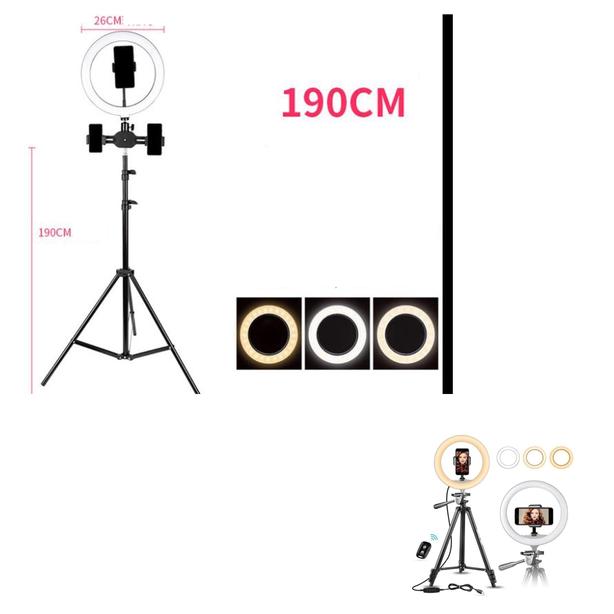 10" Selfie Ring Light w/Extendable Tripod 1