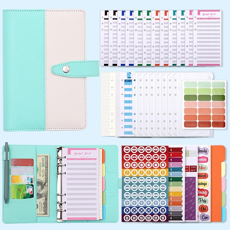 PU Leather A6 Budget Planner Binder Notebook 9
