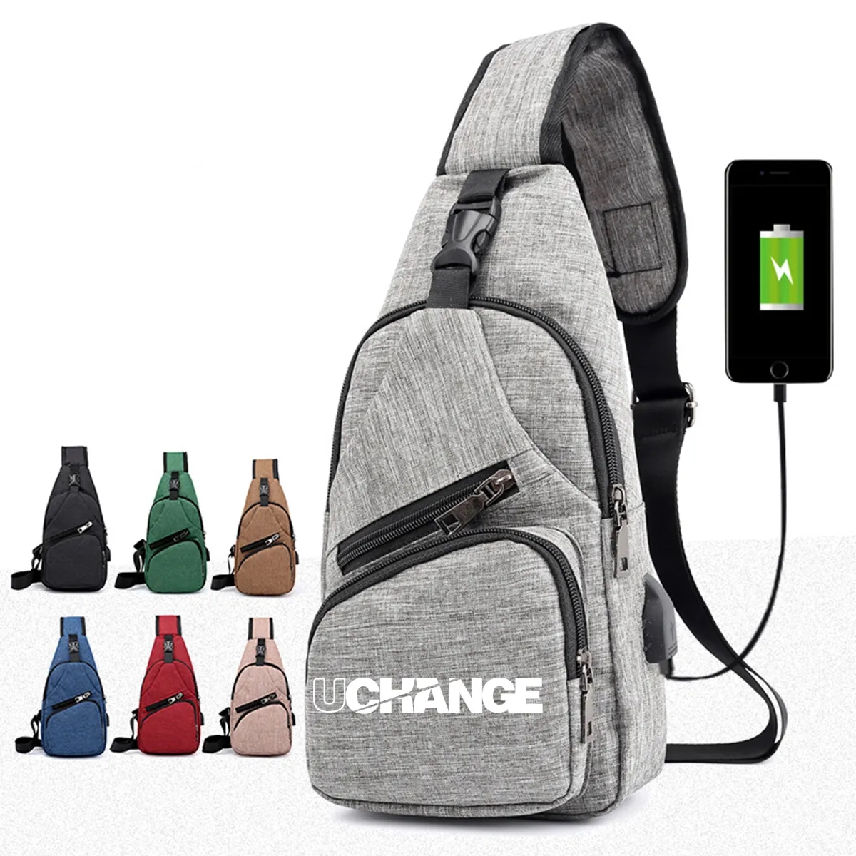 Versatile USB Charging Crossbody Sling Bag For Travel Sport 7