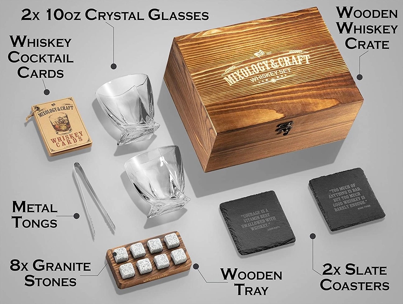 Elegant Whiskey Set in Wooden Box 3