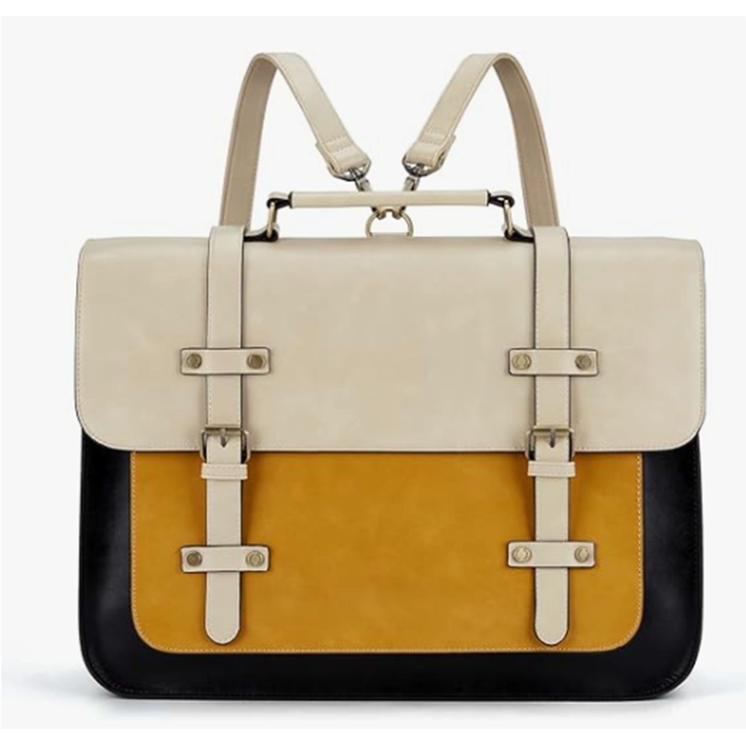 Large Capacity PU Leather Laptop Bag Backpack 8