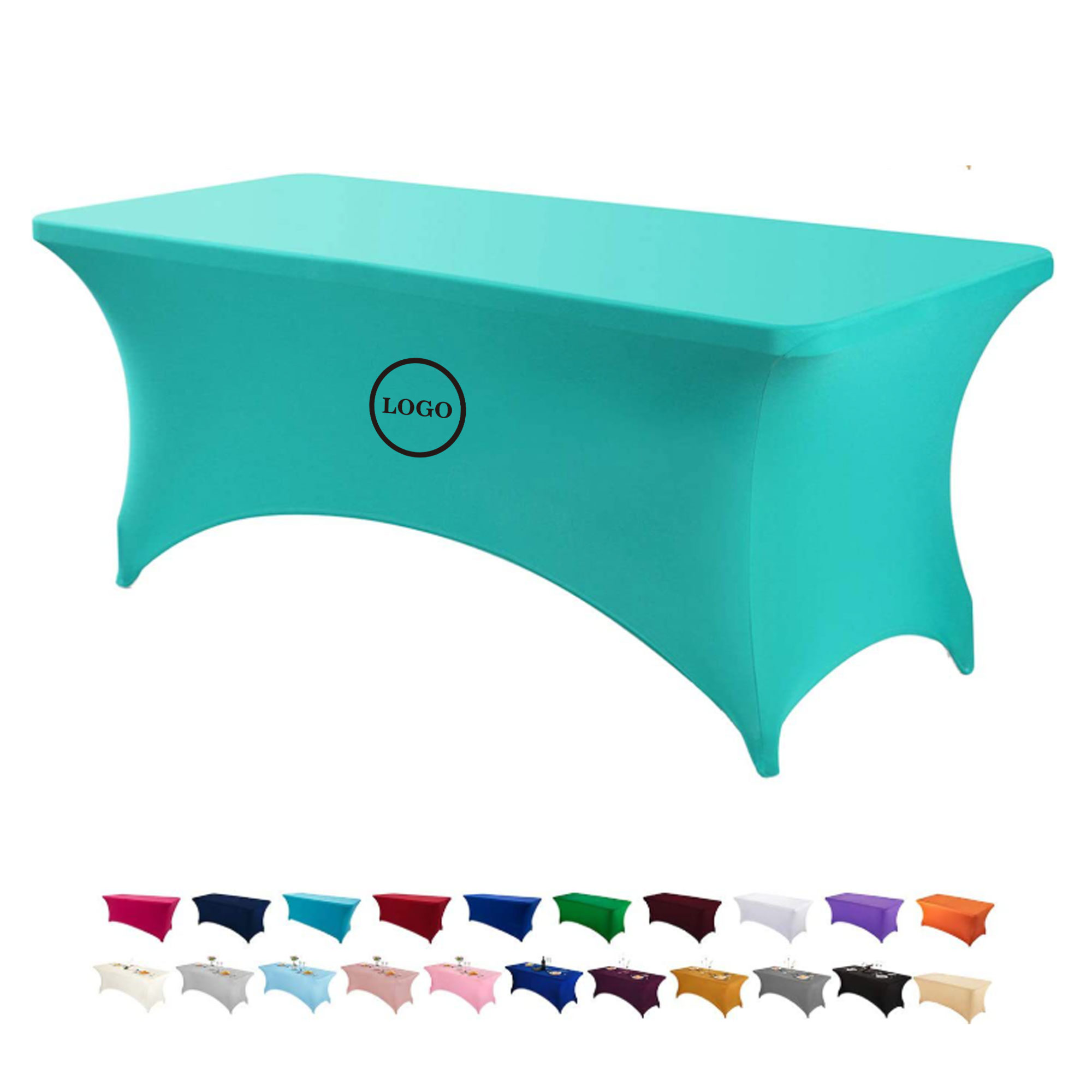 Durable 6FT Stretch Table Cover with Custom Printing 2