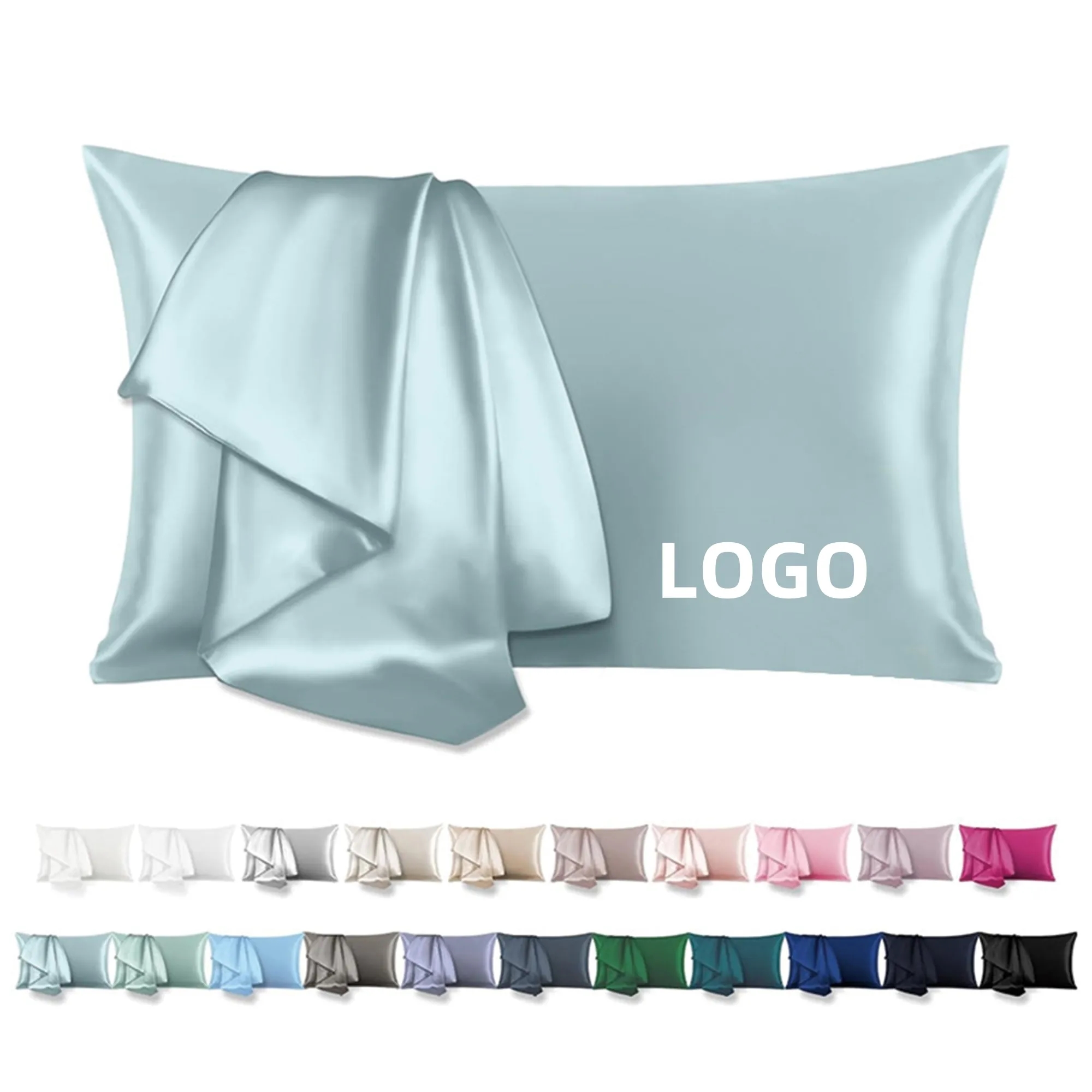Faux Silk Solid Color Envelope Pillowcase 3