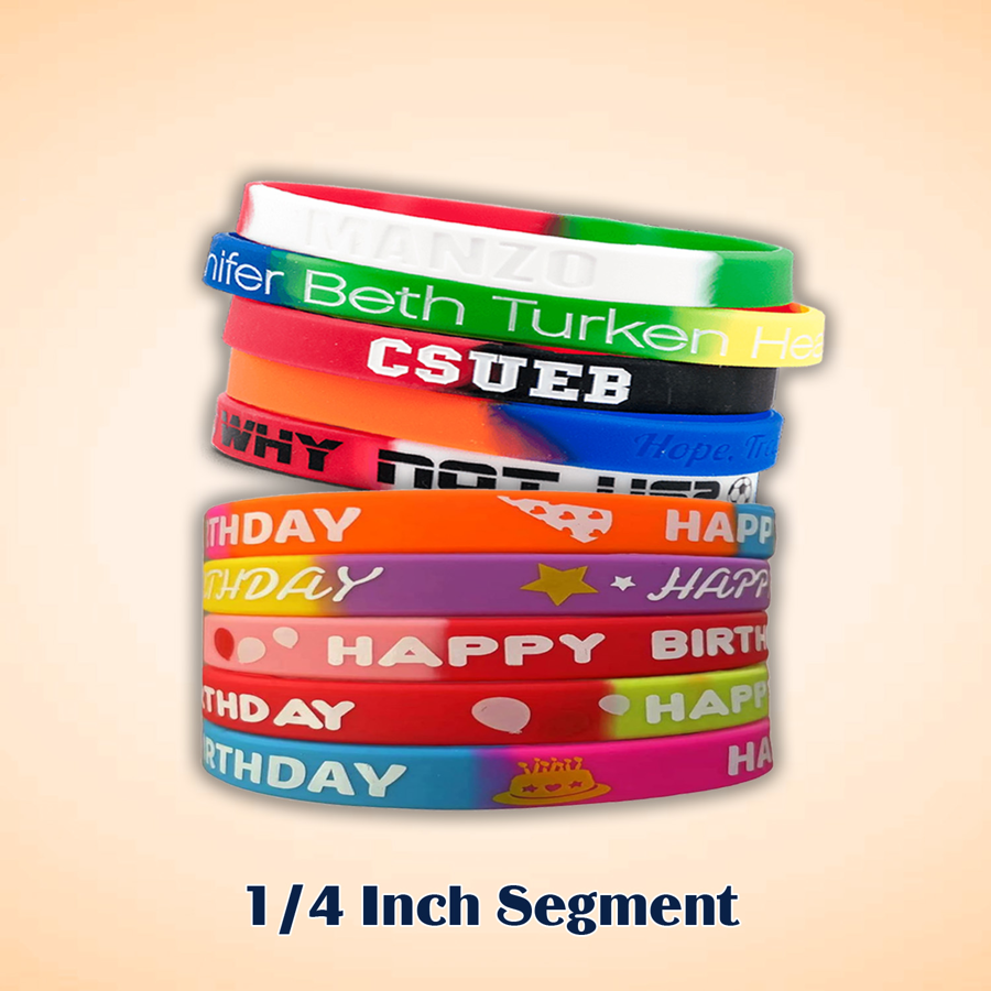 Segmented Silicone Wristband - 1/4" band 3
