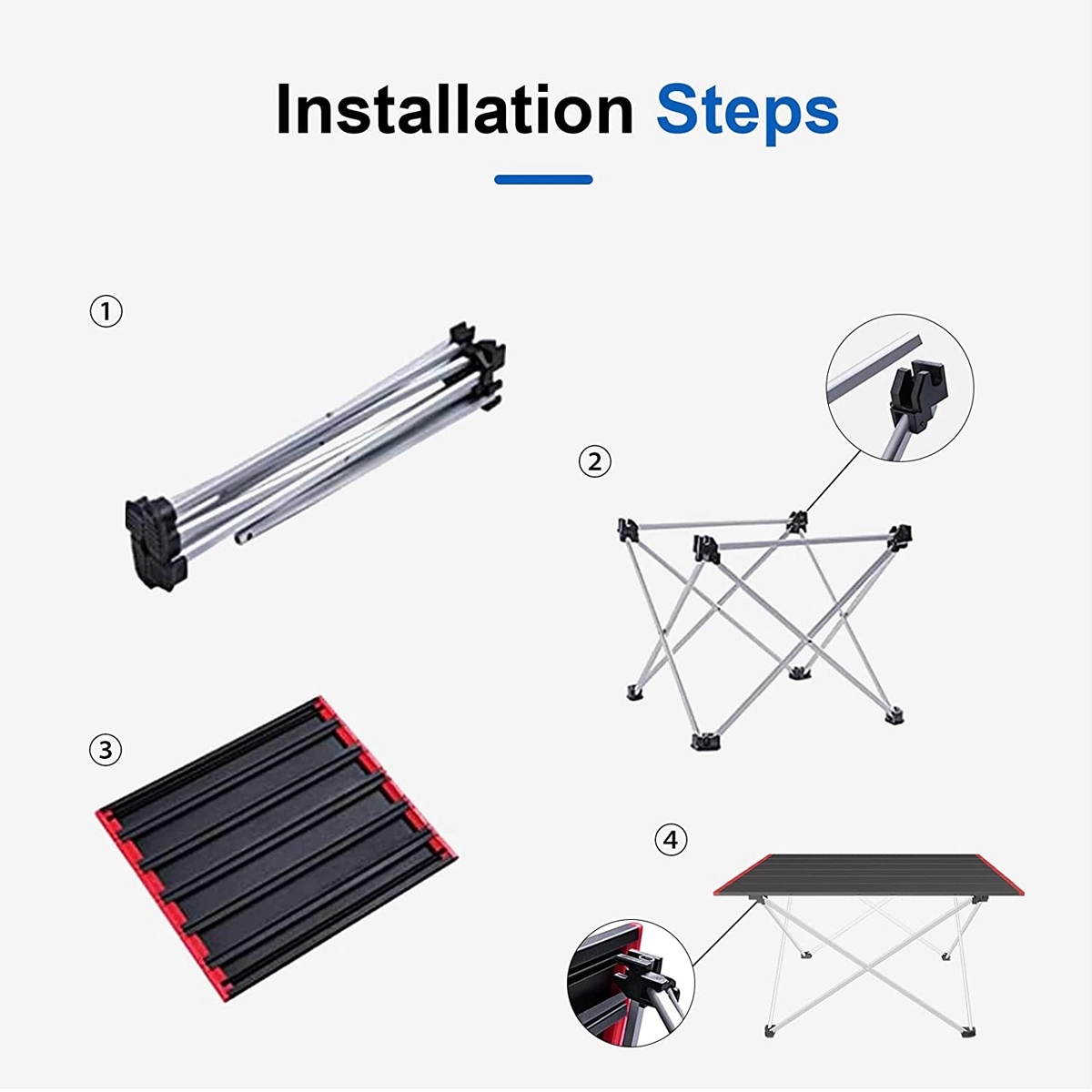 Portable Camping Foldable Aluminum Table With Carry Bag 5