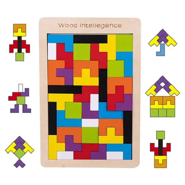 Wooden Kids Puzzles Brain Teasers Toy Educational Gift 3
