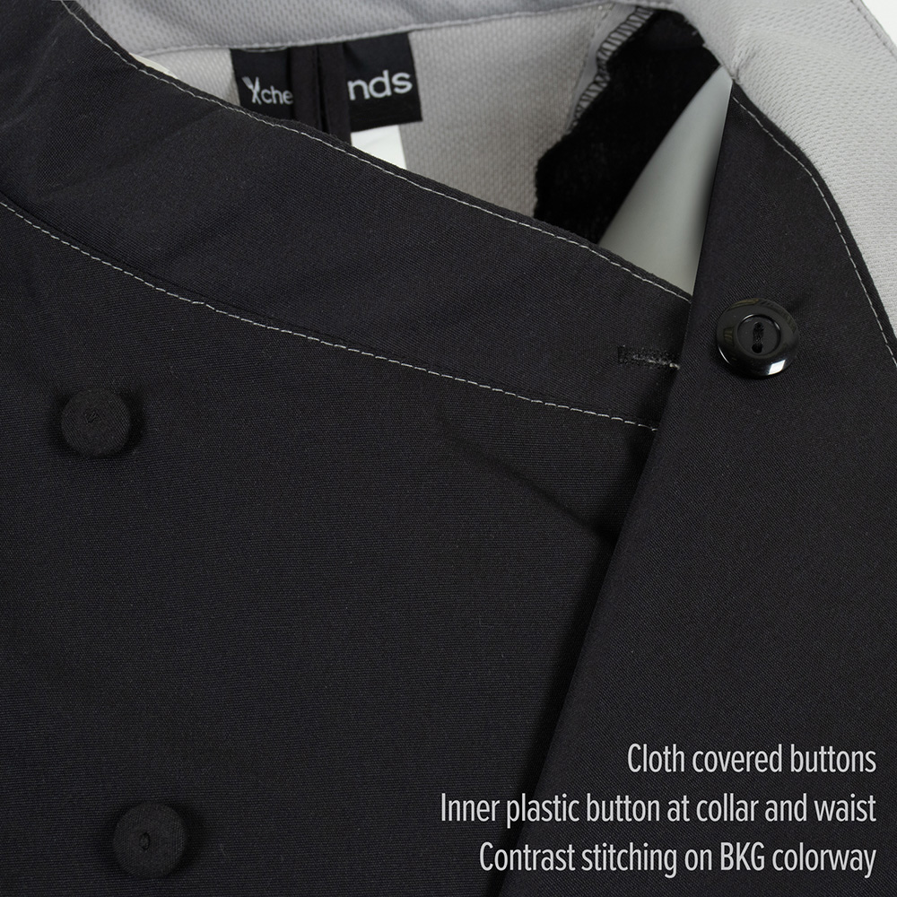 Black Crossover Collar Keep Kool Chef Coat 4