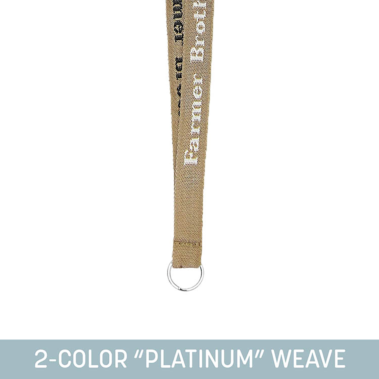 3/4" Woven Lanyard w/ Split Ring - "Platinum" Weave 11
