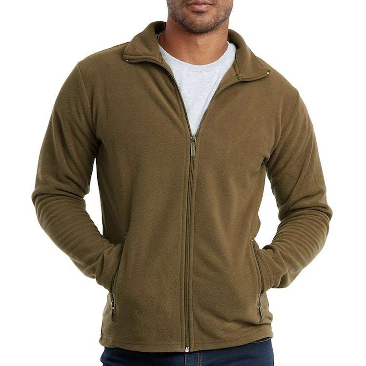 Men's Polar Fleece Jackets - Large Olive 2