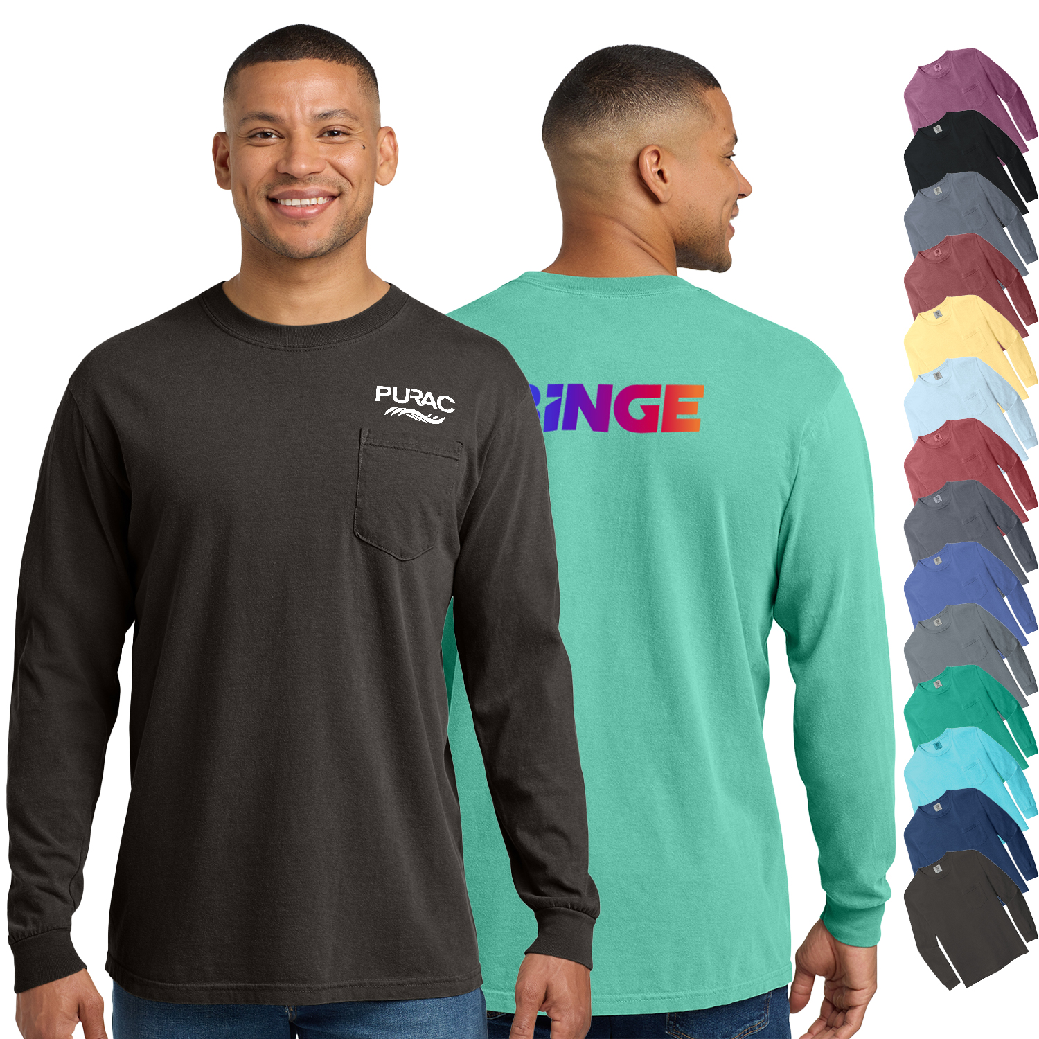 Comfort Colors® Heavyweight Ring Spun Long Sleeve Pocket Tee 1