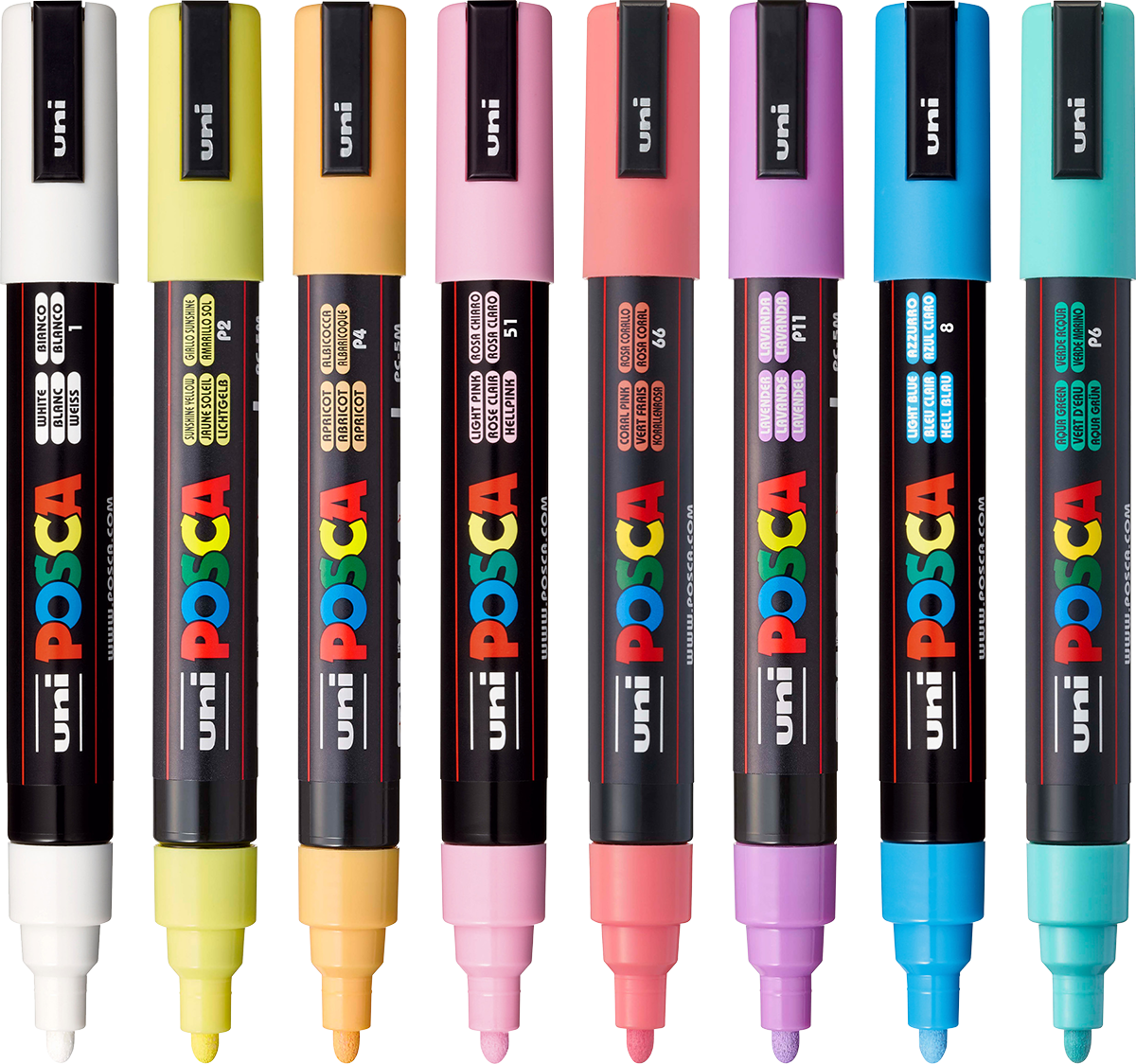 POSCA 8 Piece Soft Marker Set with Bag - Medium 38