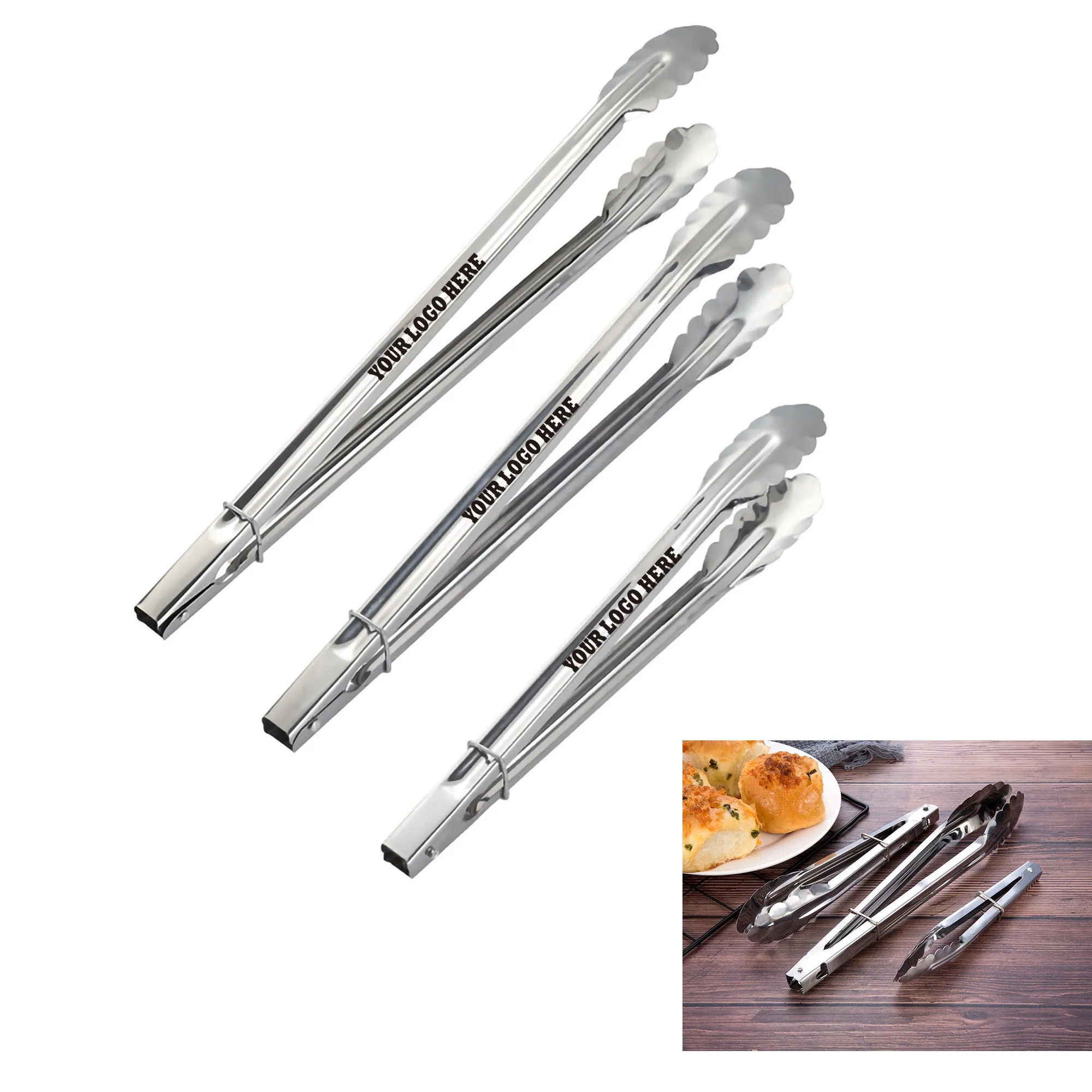 Multifunctional BBQ Grilling Stainless Steel Tongs MOQ50 2