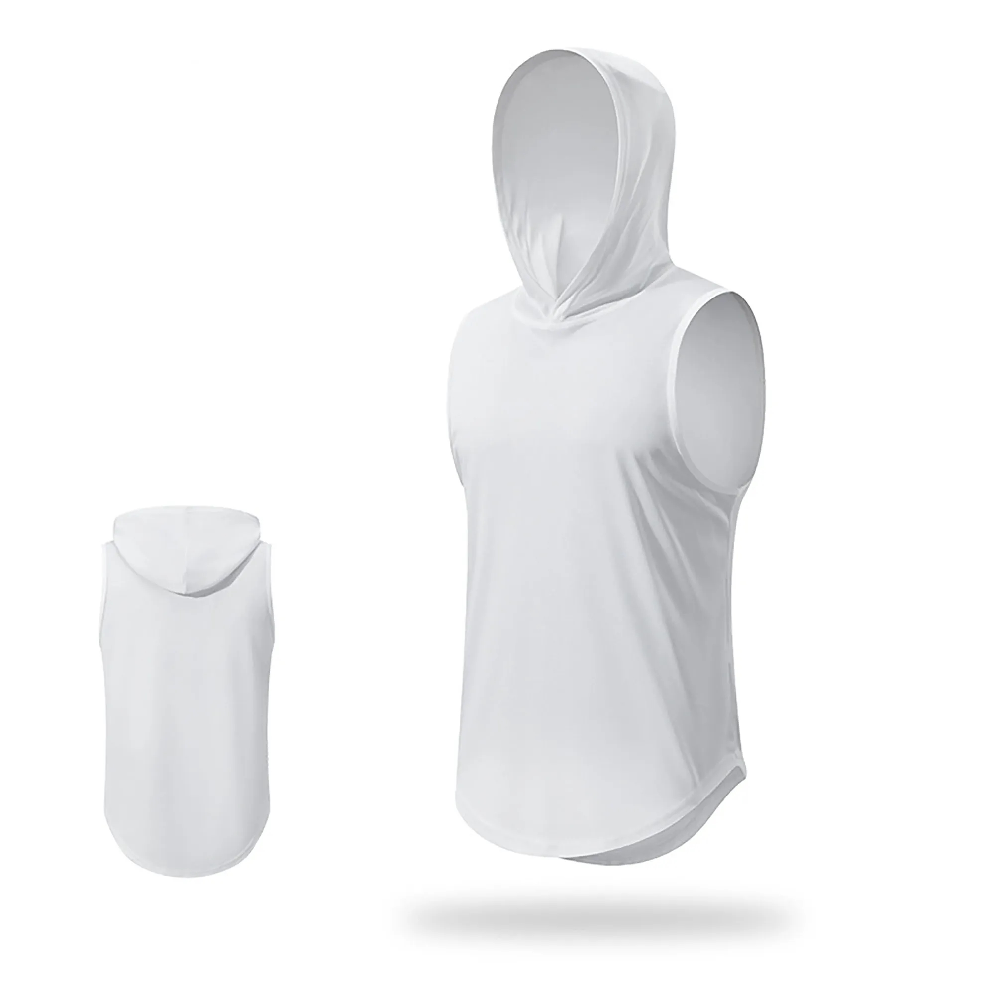 Breathable Hooded Sports Vest With Logo For Sport, Gym 1
