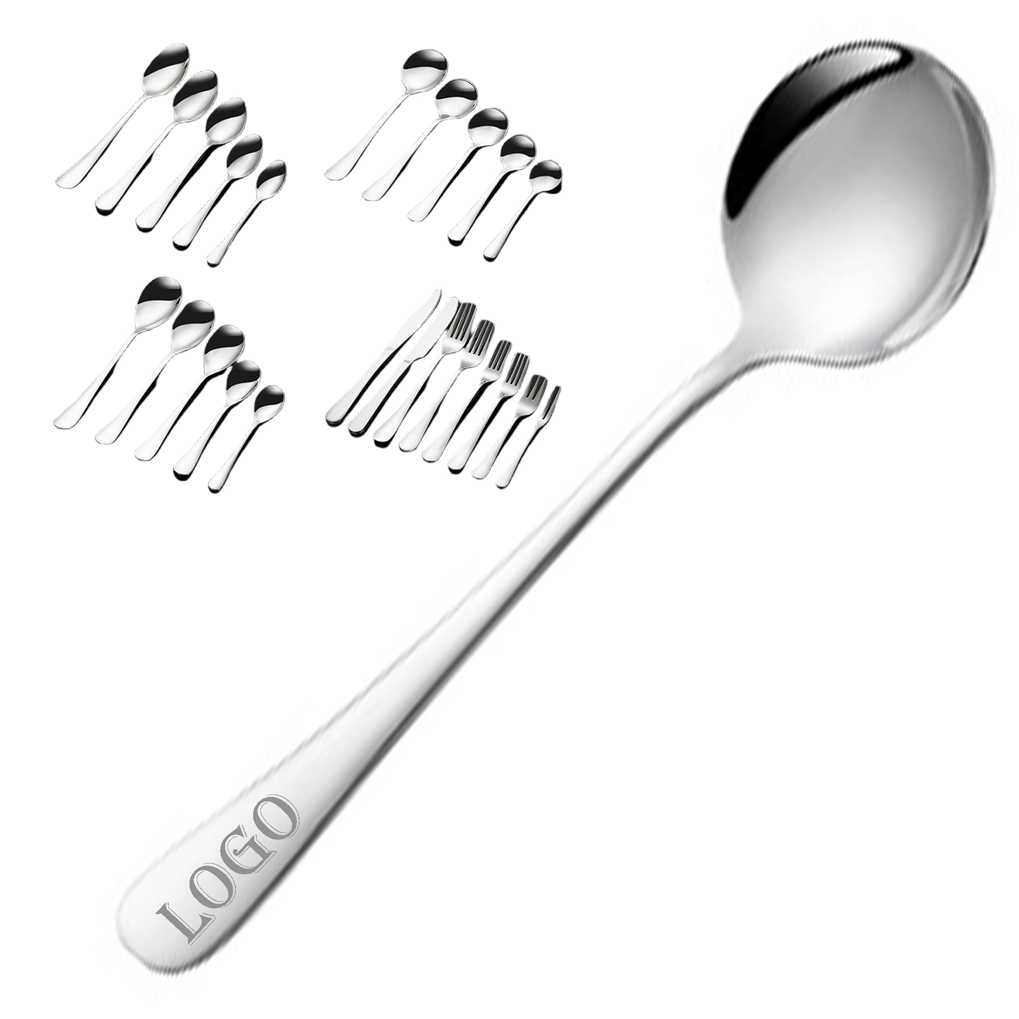 High-quality stainless steel dining spoons,available in various styles and combinations. 2