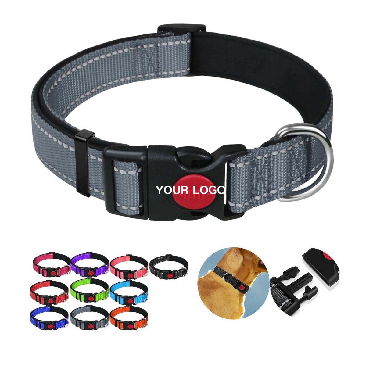 Reflective Polyester Dog Collar for Night Safety 11