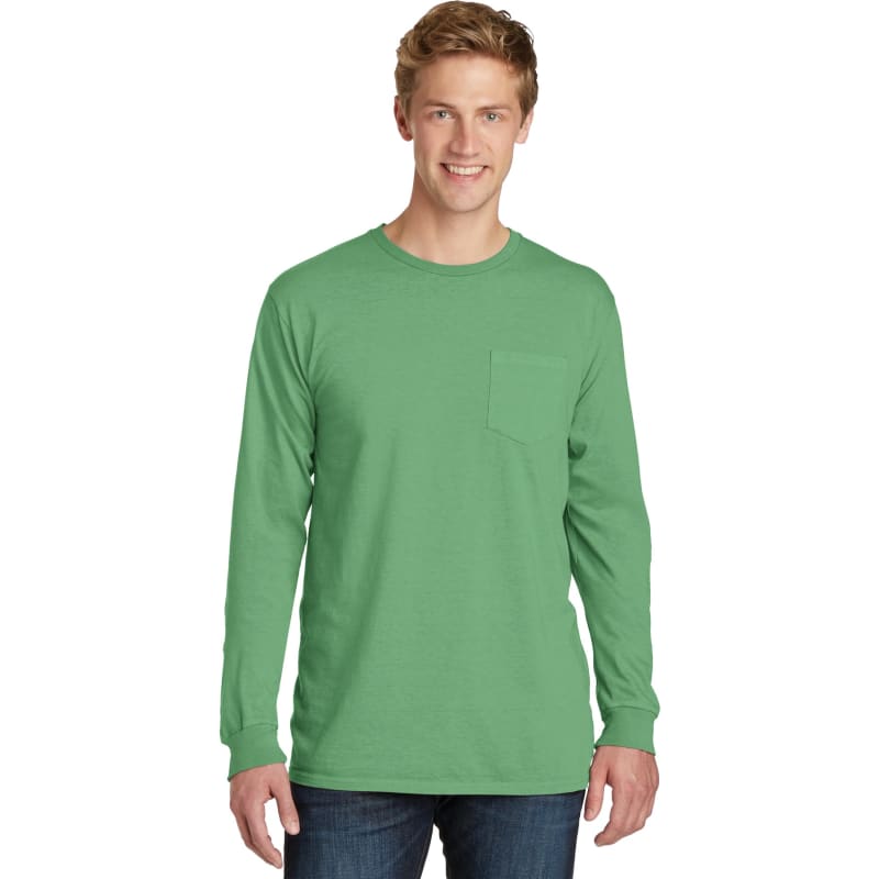 Port & Company Beach Wash Garment-Dyed Long Sleeve Pocket Tee 74