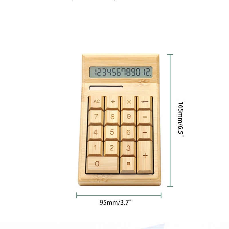 Natural Bamboo Wooden Solar Calculator 10