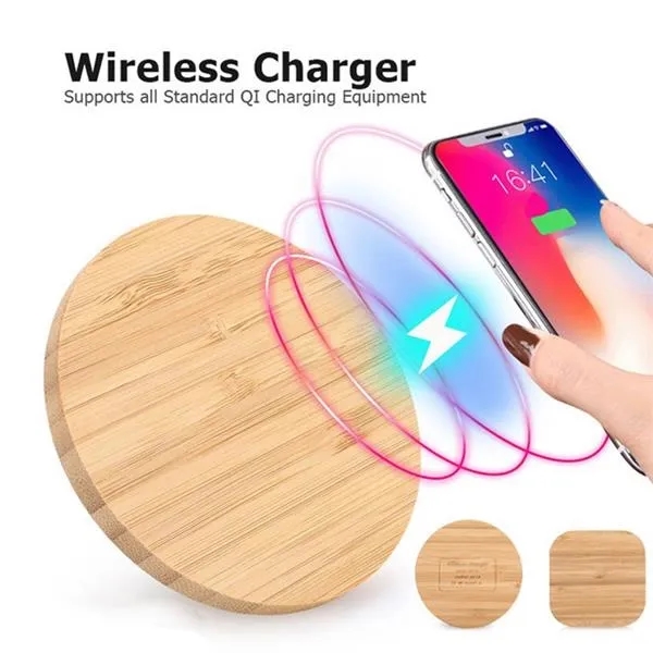 Eco-Friendly Bamboo Wooden Wireless Charger Pad 15W 1