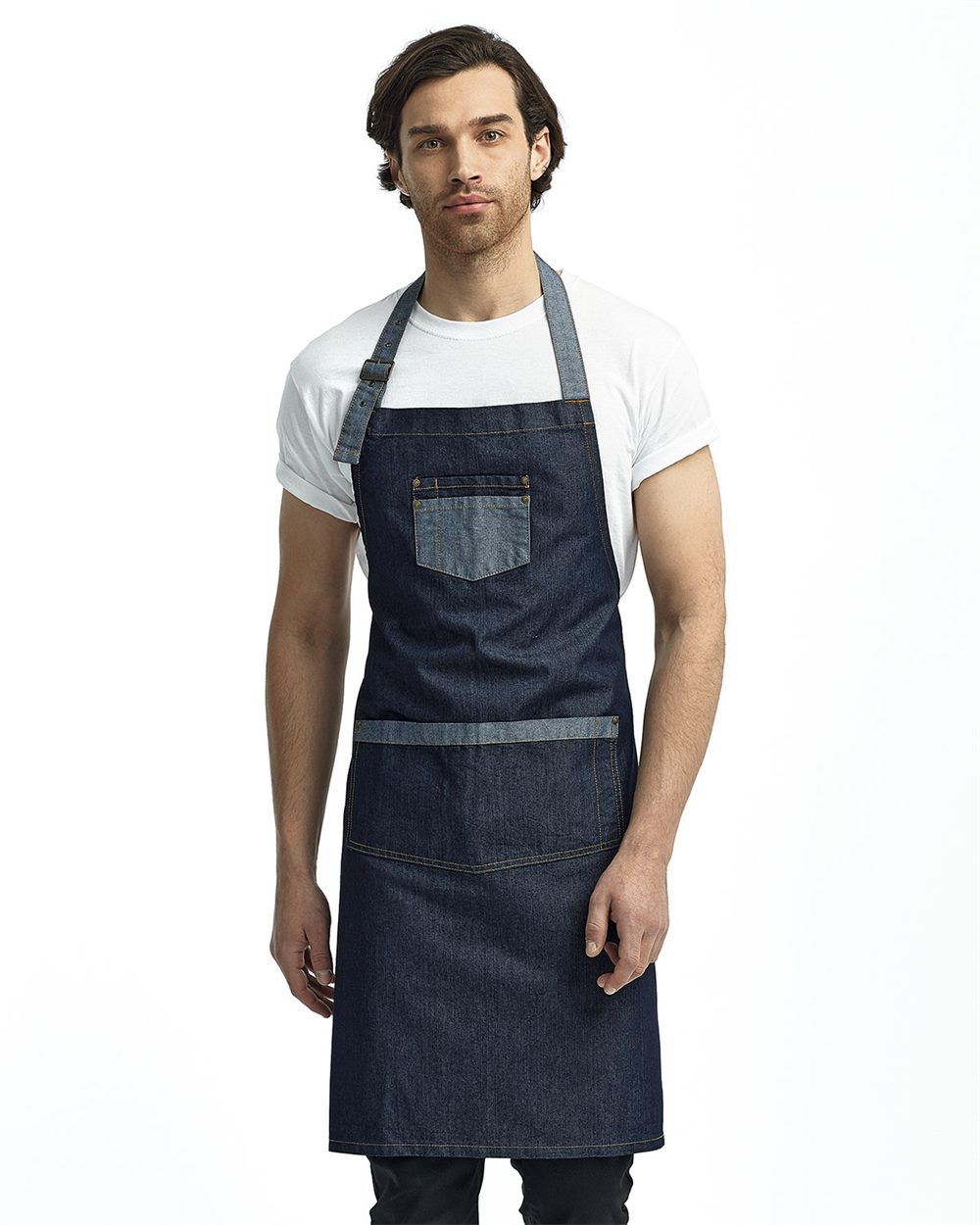 Domain Contrast Denim Bib Apron - RP127 2
