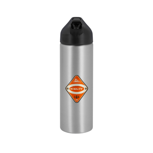 EasyFlow Recycled Aluminum Bottle w Straw Lid, custom water bottle with logo imprint 252