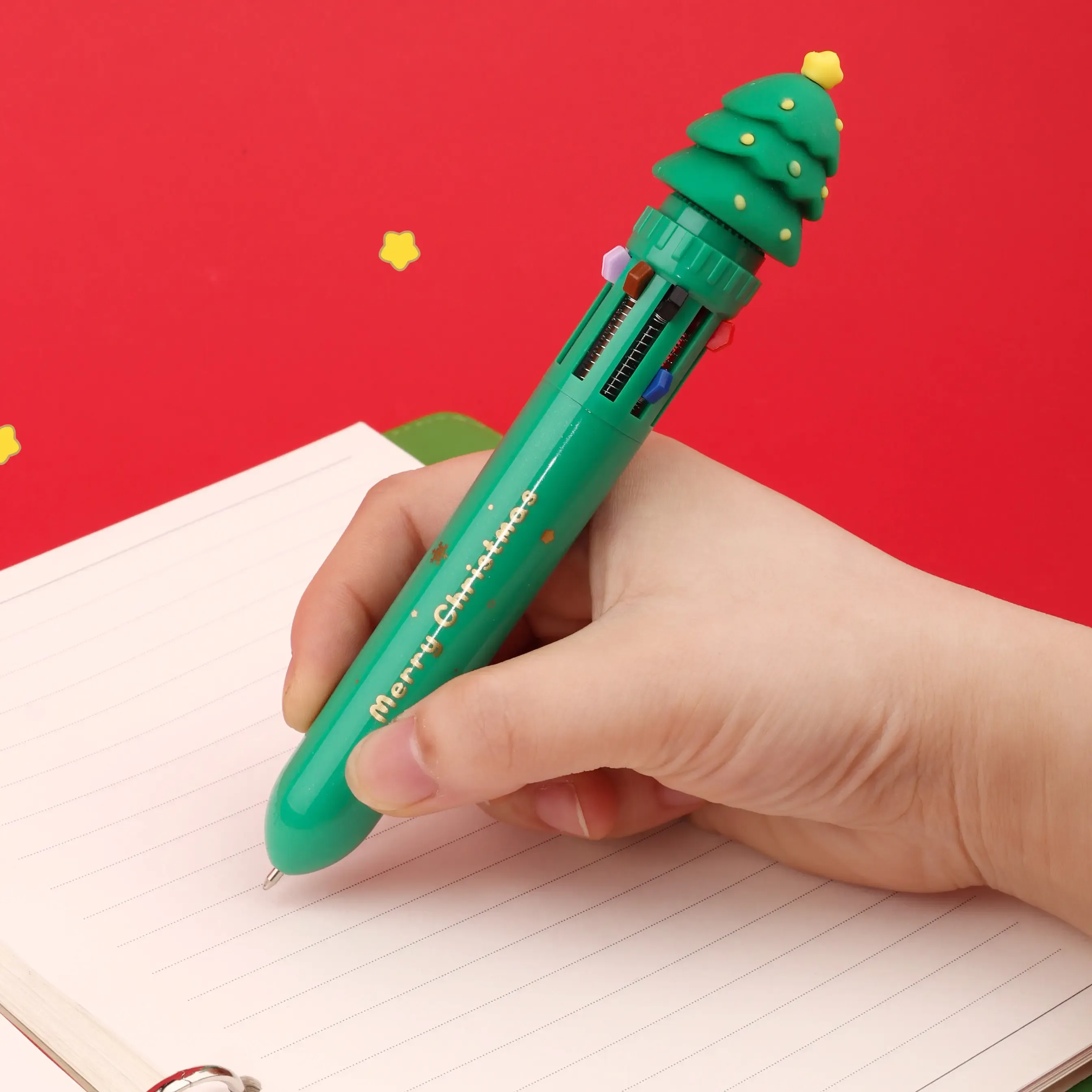 10 Colors Christmas Press Ballpoint Pen 4