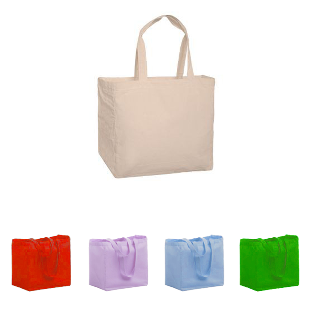 Poly-Cotton Canvas Grocery Tote Bag, custom tote bag with logo imprint 3
