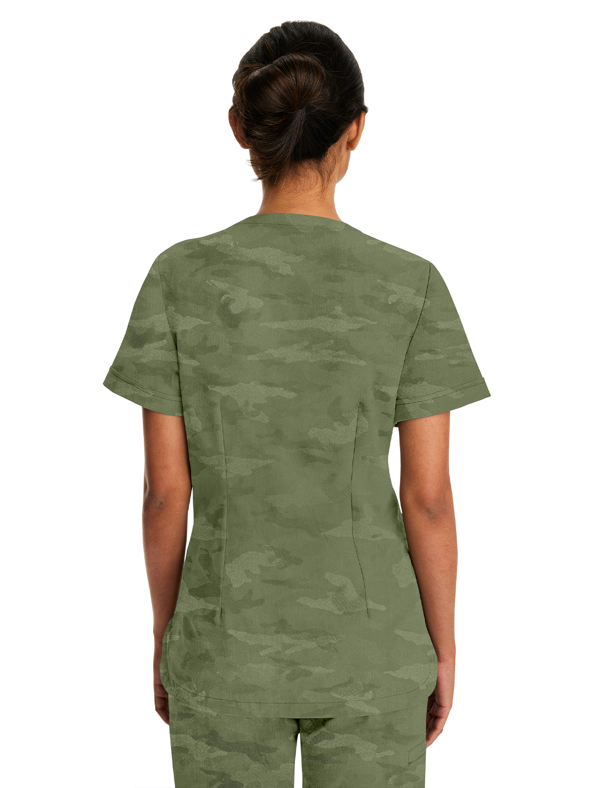 Healing Hands - HH PL Jacquard - Women's 2-Pocket Joy Camo V-Neck Top 1