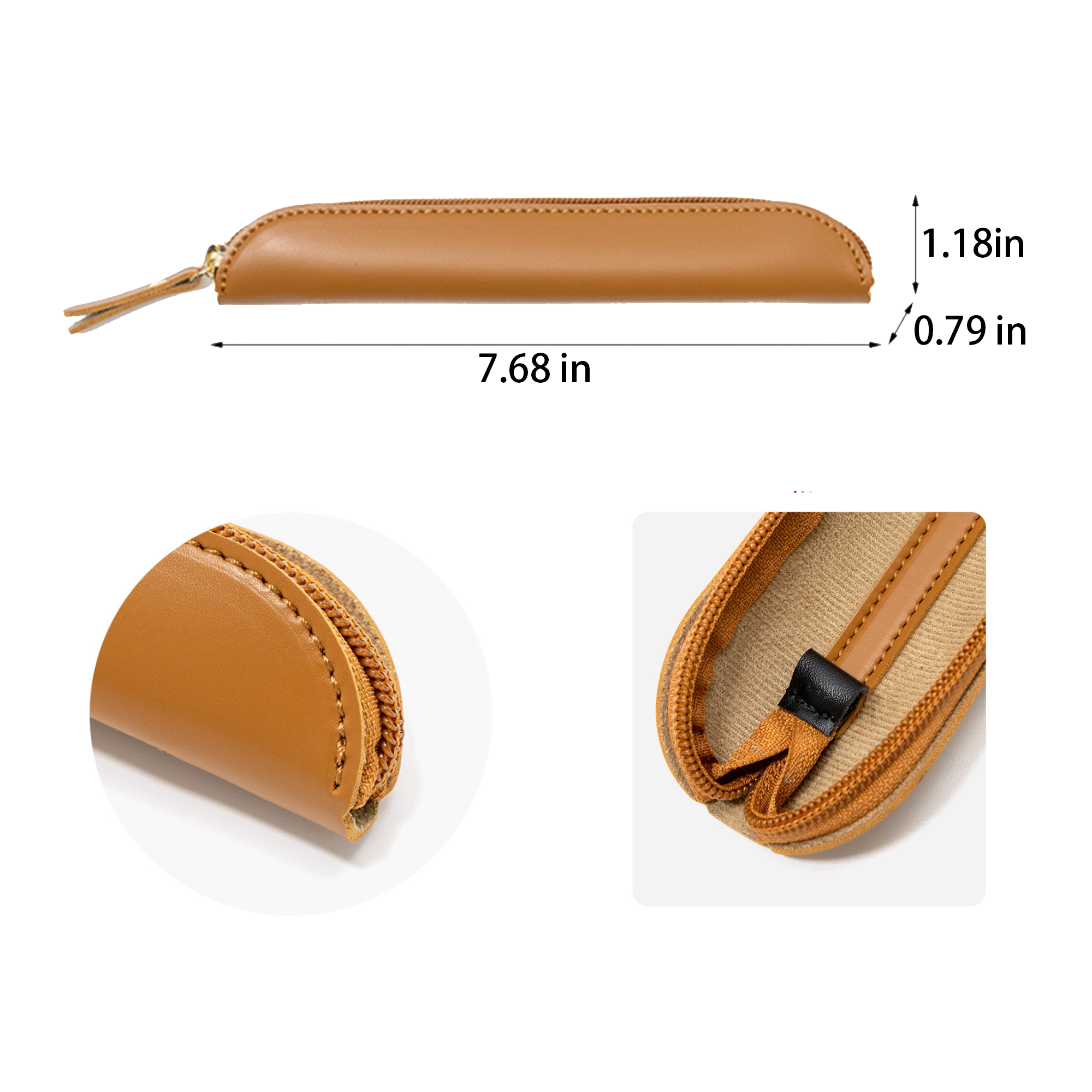 Solid Color Minimalist Leather Pen Case 4