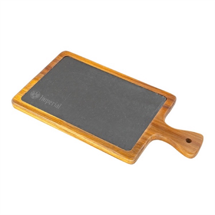 Medium Flair Acacia Wood & Slate Cutting Board