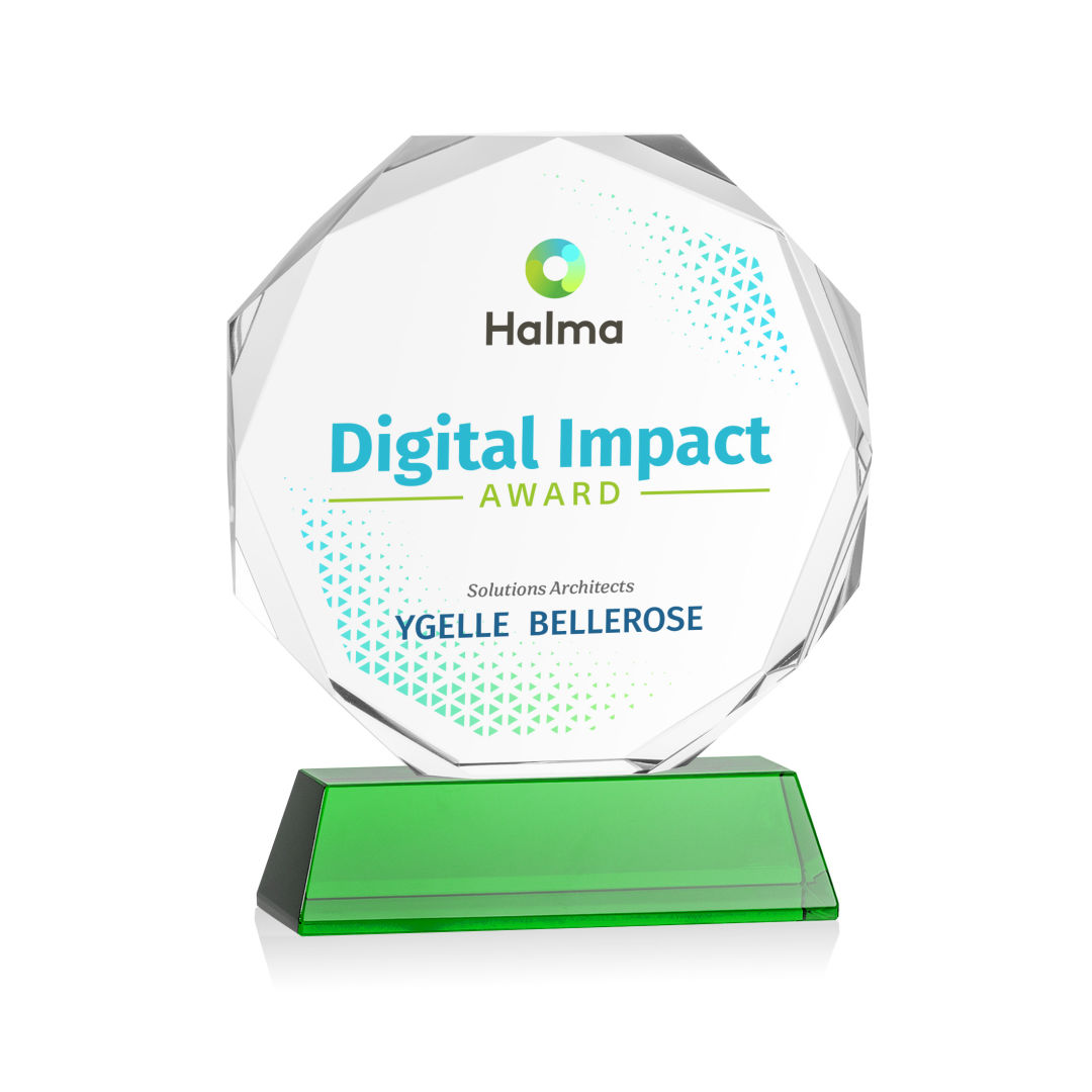 Acadian VividPrint™ Award on Newhaven Base - Green 8