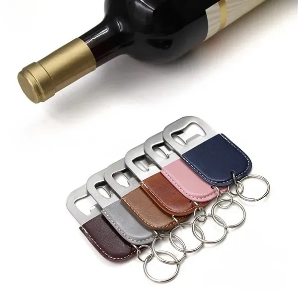 Leather Keychain Bottle Opener - Multi-functional Accessory 1