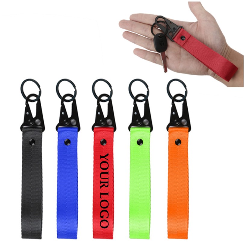 Nylon Wrist Motorcycle Keychain With Black Eagle Mouth Buckle 1