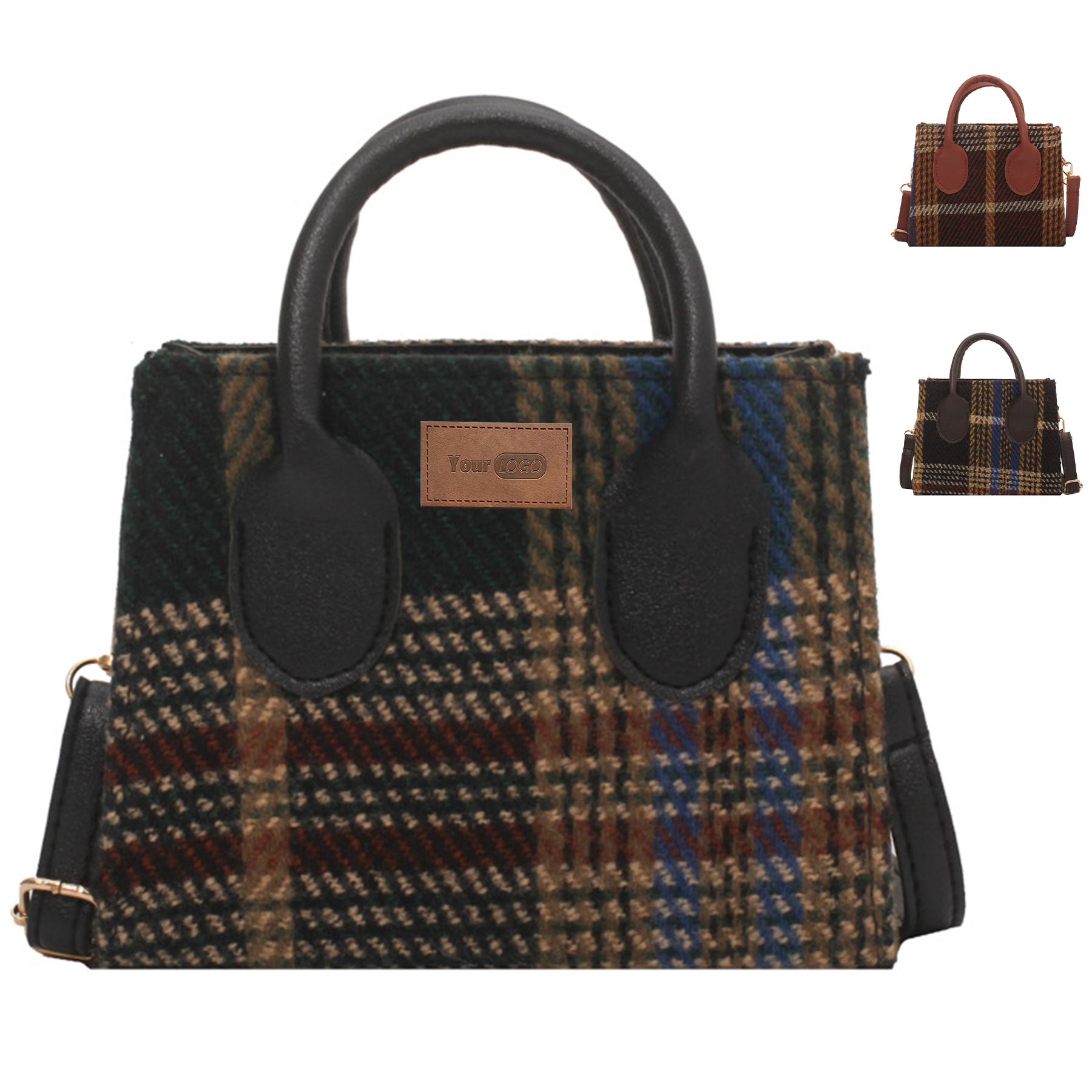 Canvas Small checkered cross-body bag 1